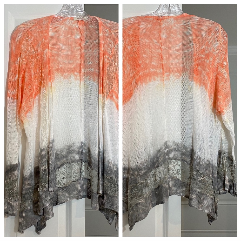 Sundance Tie die Ombre lace Artsy Knit Sweater XS
